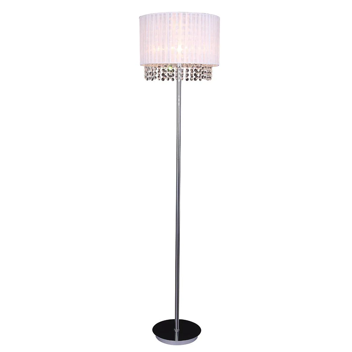 Astra WH, klasyczna lampa stojąca, podłogowa z kryształami, biała, E27, MLM1953/1 WH